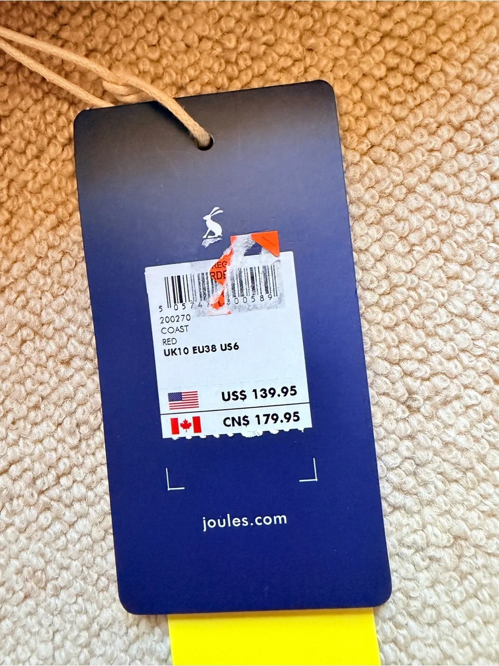 Joules Coast Right As Rain Jacket Women US 6 Red Waterproof Hooded NWT